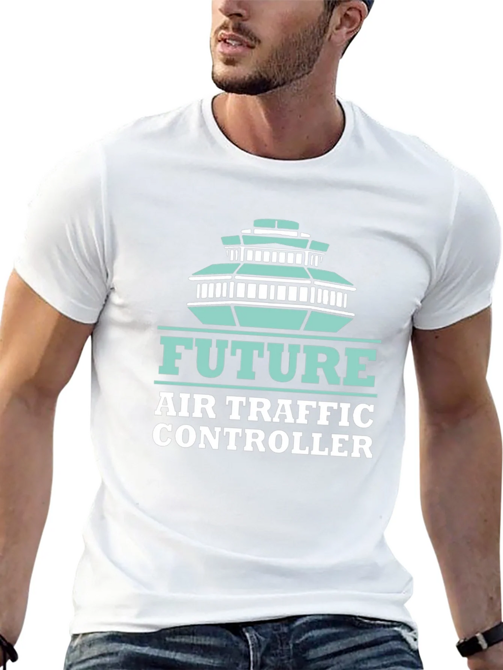 Future Air Traffic Controller Black Graphic Tee product image 12