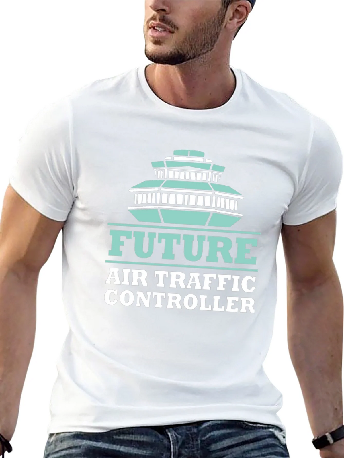 Future Air Traffic Controller Black Graphic Tee product image 12