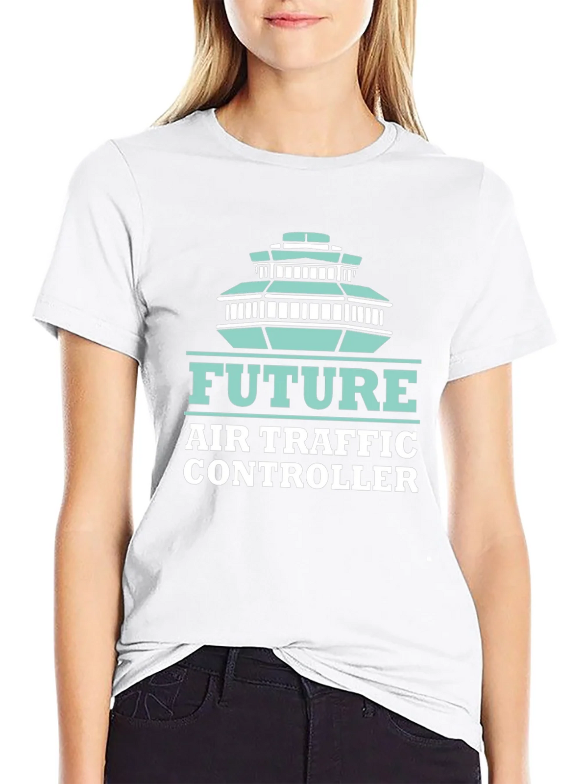 Future Air Traffic Controller Black Graphic Tee product image 8
