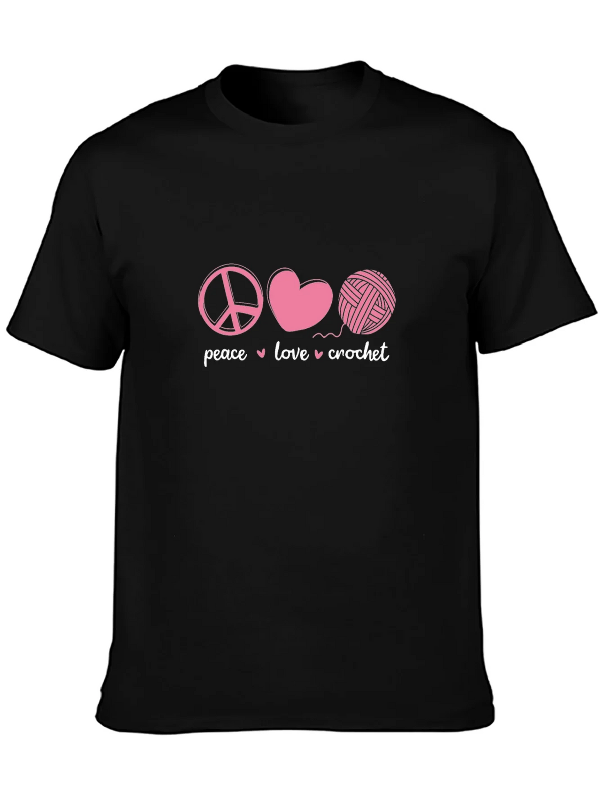 Peace Love Crochet Graphic T-Shirt product image 3