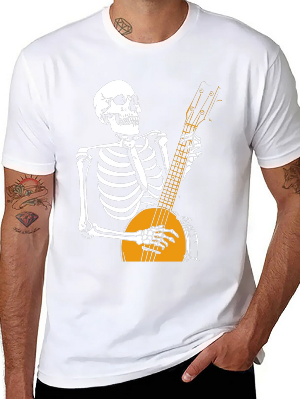 Skeleton Banjo Player Graphic T-Shirt product image 7