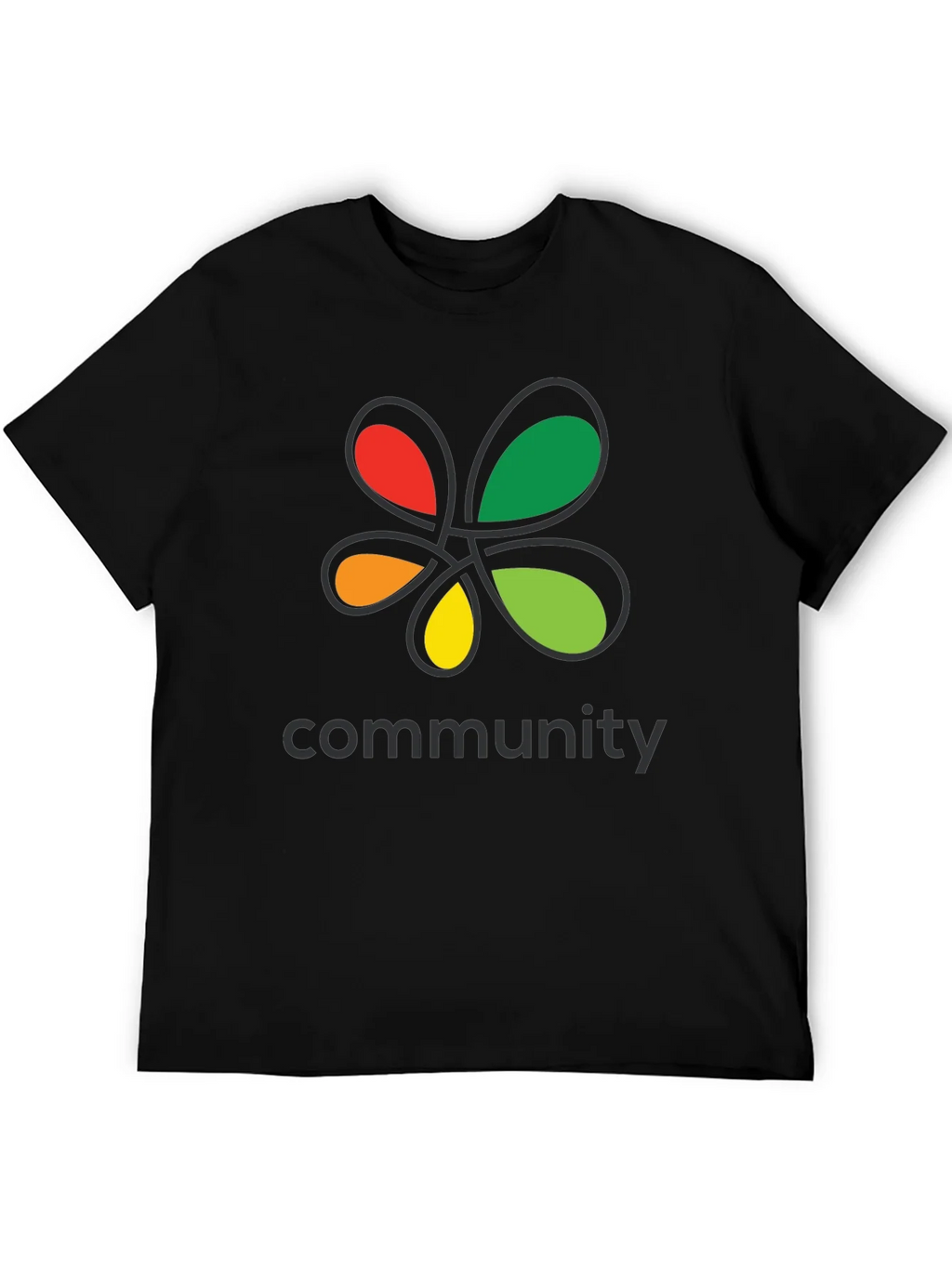 Community Black T-Shirt Colorful Floral Graphic Crew Neck product image 5