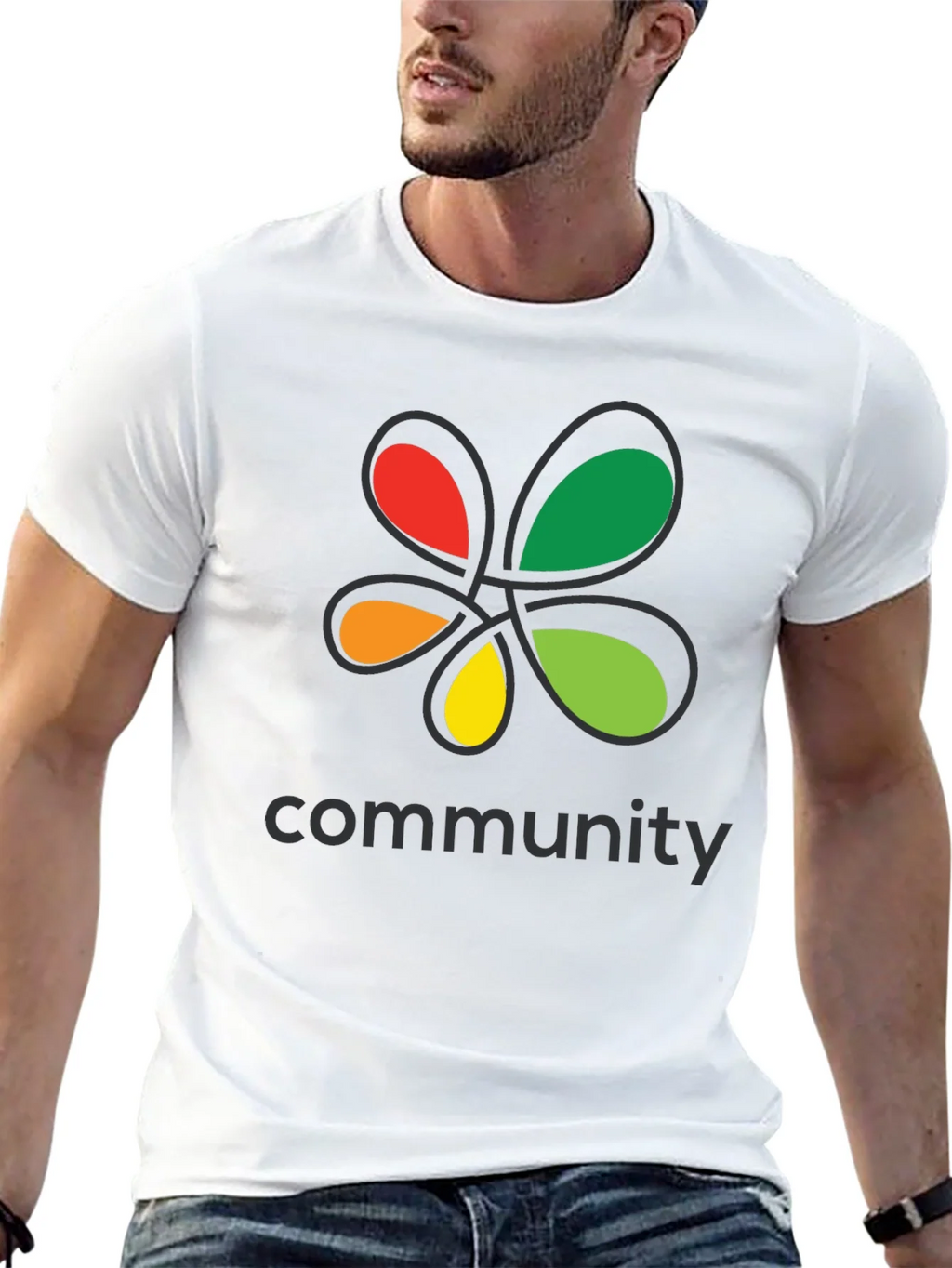 Community Black T-Shirt Colorful Floral Graphic Crew Neck product image 12