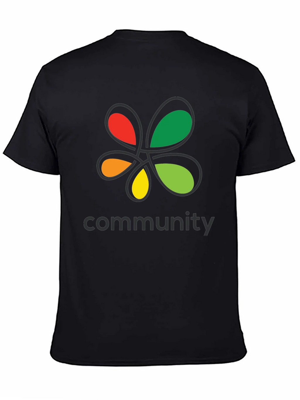 Community Black T-Shirt Colorful Floral Graphic Crew Neck product image 4