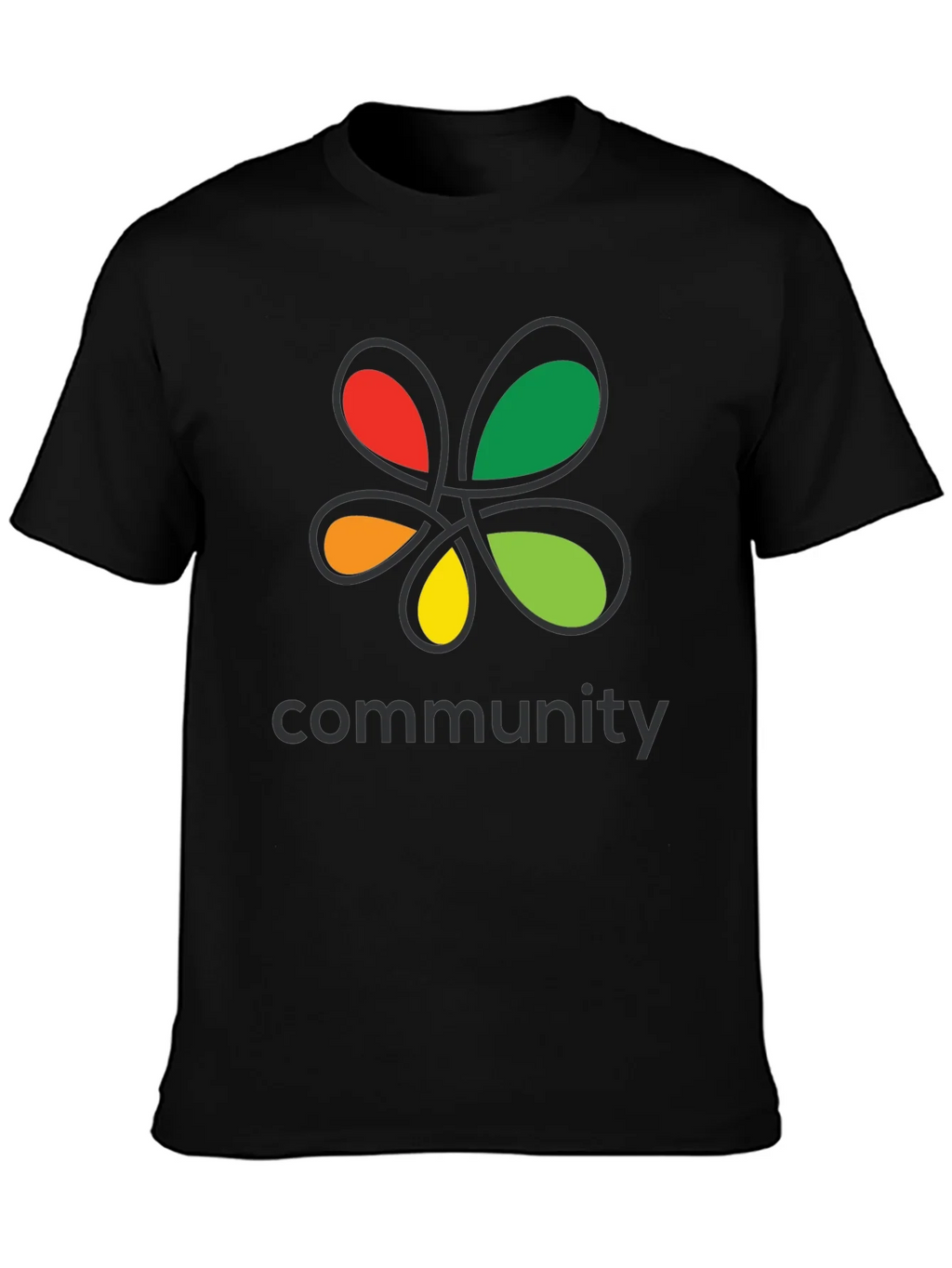 Community Black T-Shirt Colorful Floral Graphic Crew Neck product image 3