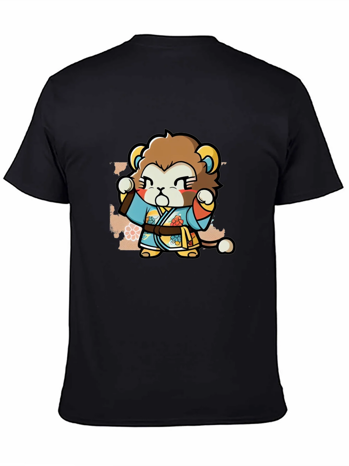 Cute Lion Karate Kid Black T-Shirt product image 4