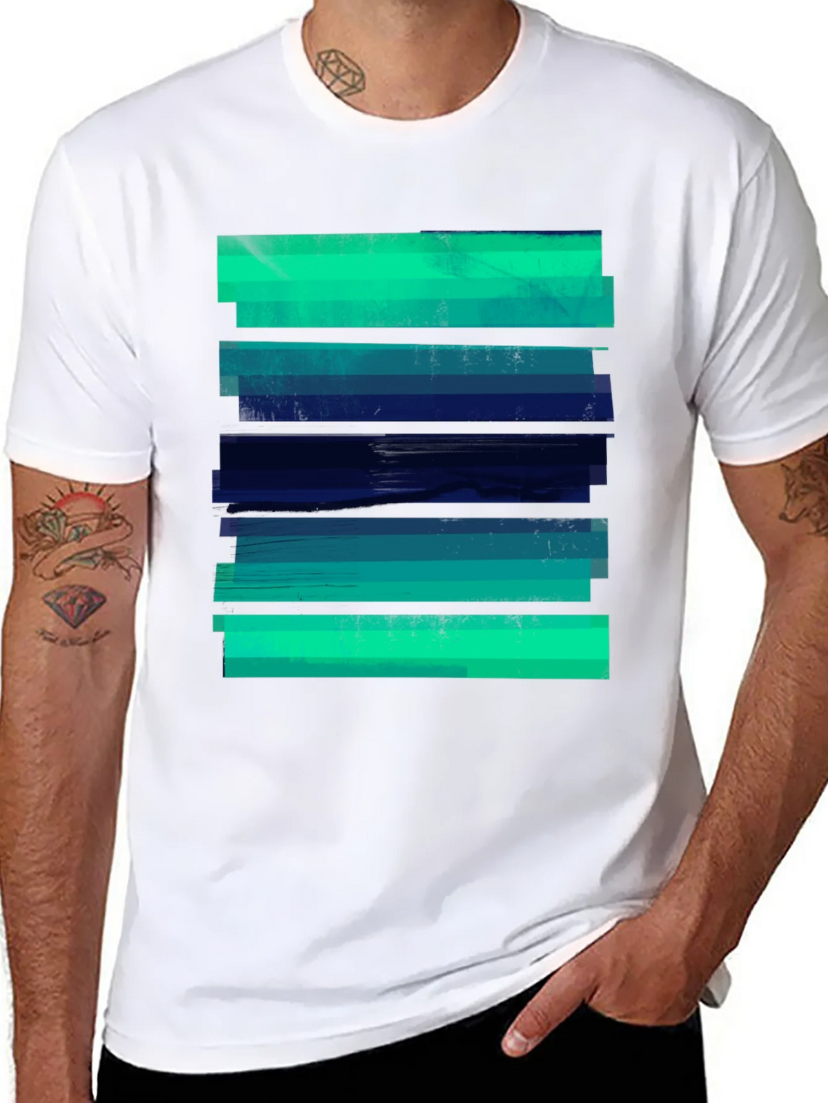 Abstract Striped Graphic Tee - Modern Casual Style product image 7