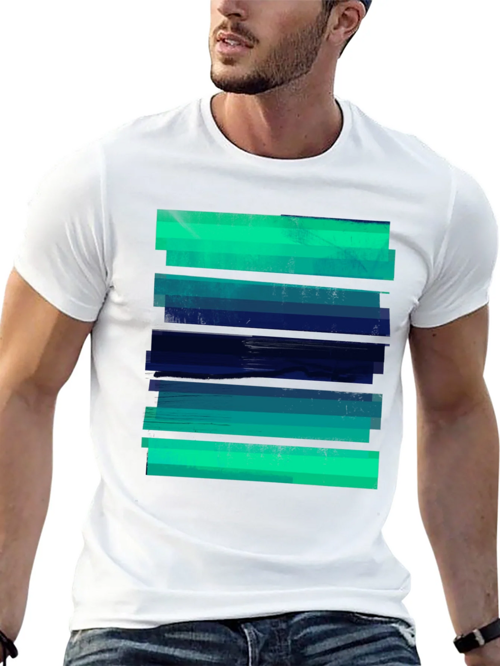 Abstract Striped Graphic Tee - Modern Casual Style product image 12