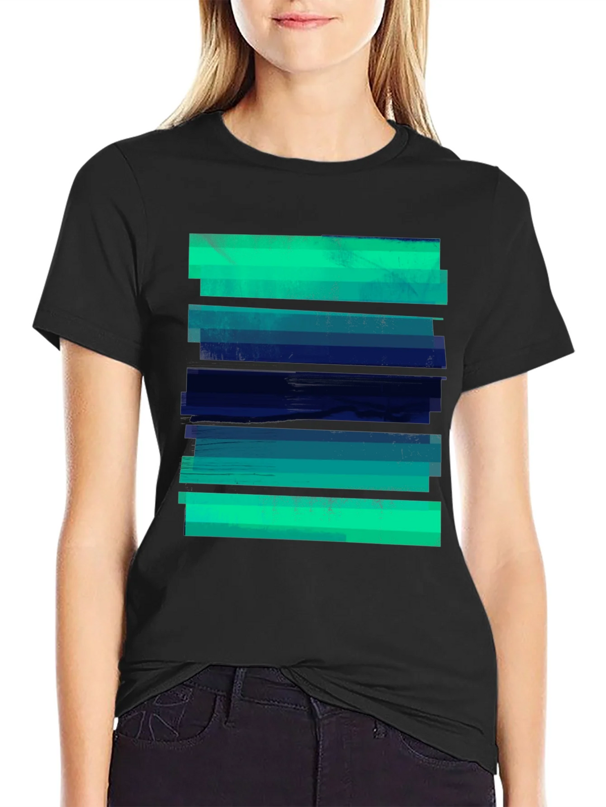 Abstract Striped Graphic Tee - Modern Casual Style product image 2