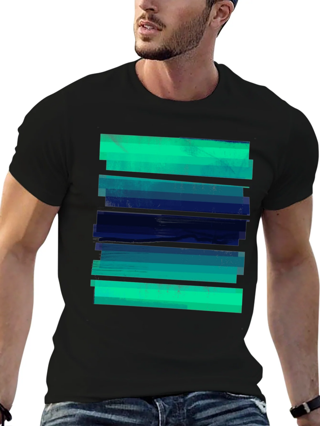 Abstract Striped Graphic Tee - Modern Casual Style product image 6