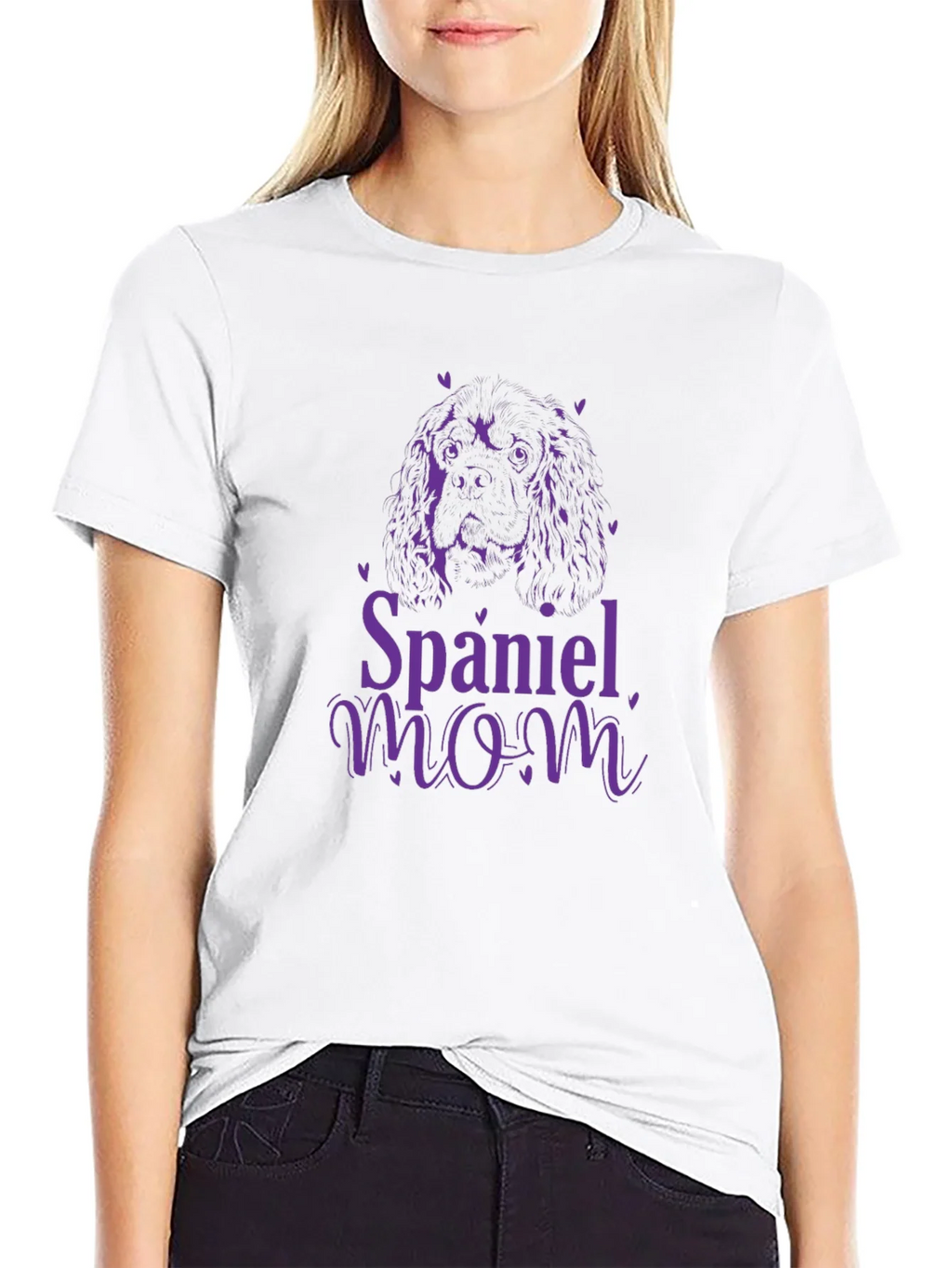 Spaniel Mom Black Graphic T-Shirt product image 8