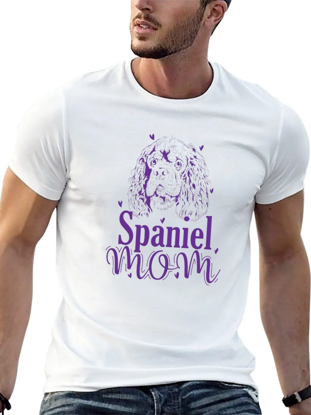 Spaniel Mom Black Graphic T-Shirt product image 12