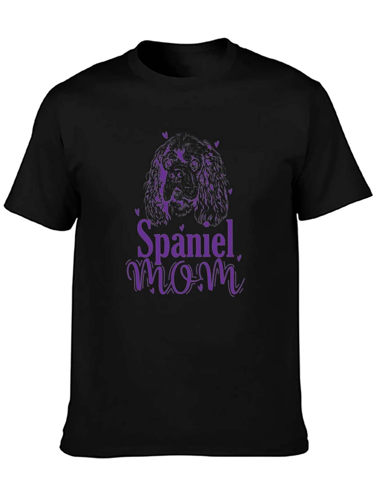 Spaniel Mom Black Graphic T-Shirt product image 3