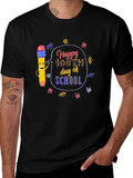 Happy 100th Day of School Black T-Shirt product image 1