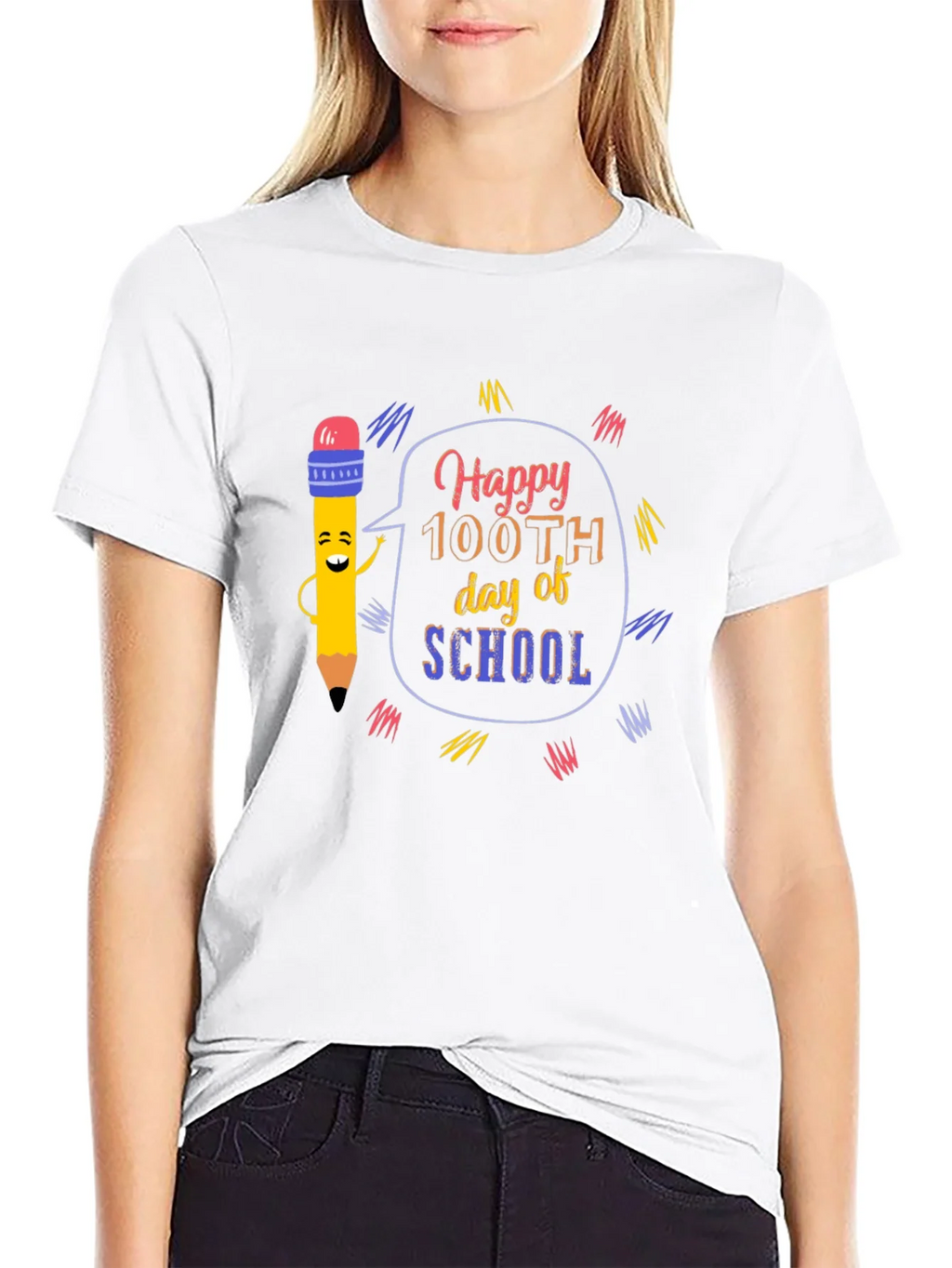 Happy 100th Day of School Black T-Shirt product image 8