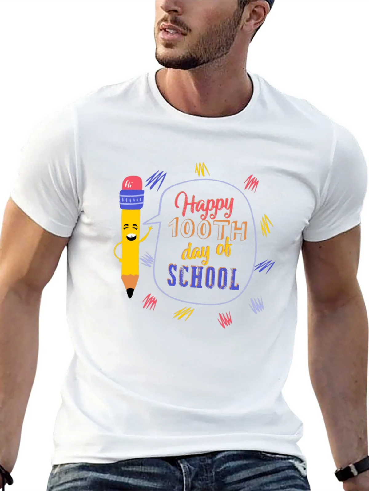 Happy 100th Day of School Black T-Shirt product image 12