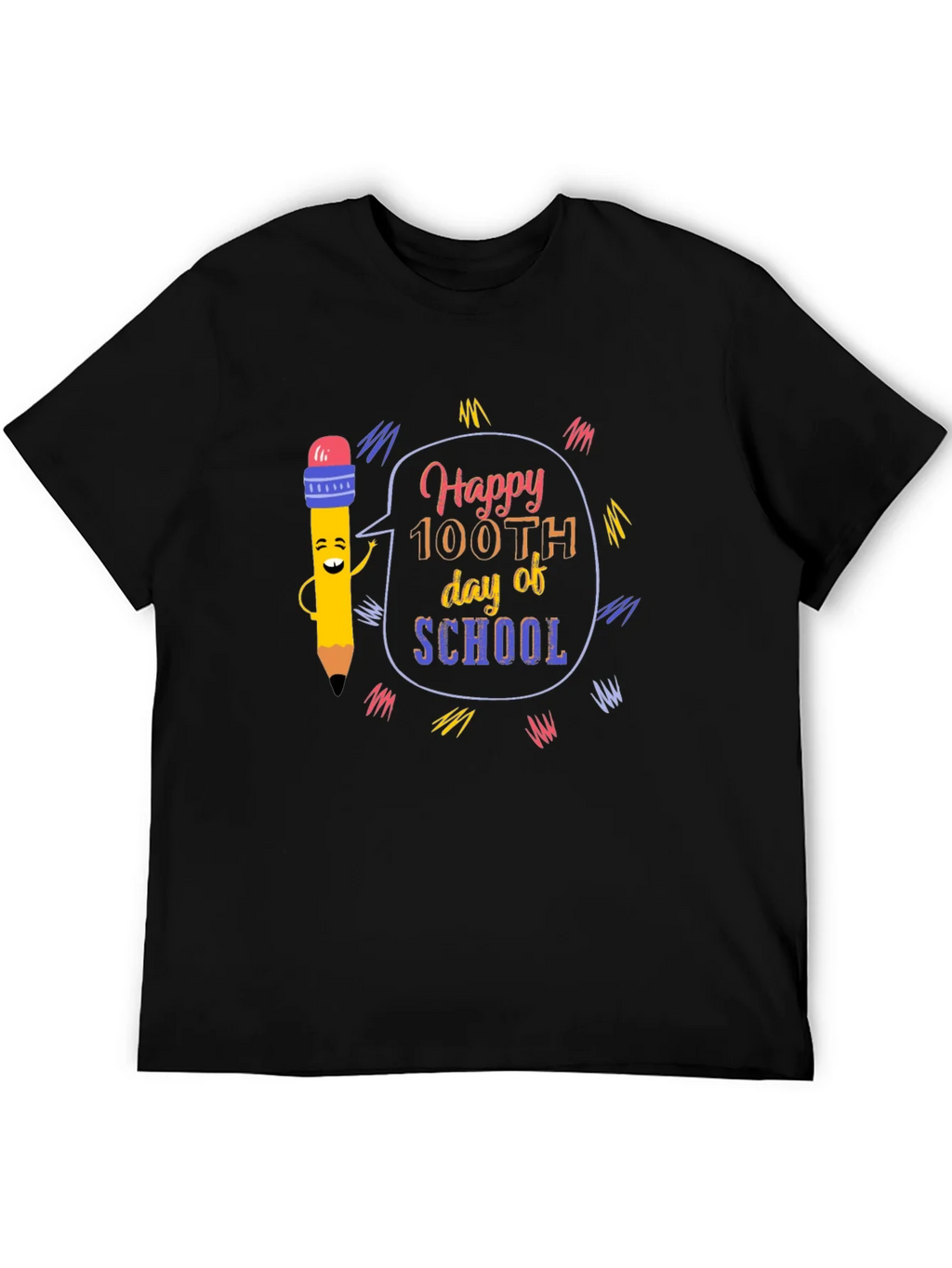 Happy 100th Day of School Black T-Shirt product image 5