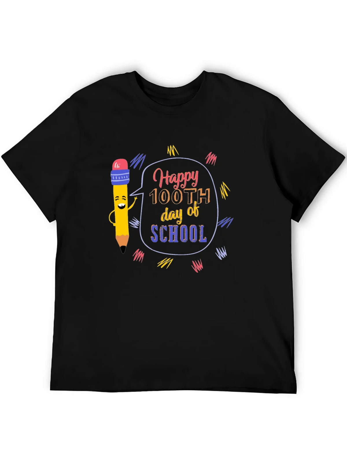 Happy 100th Day of School Black T-Shirt product image 5