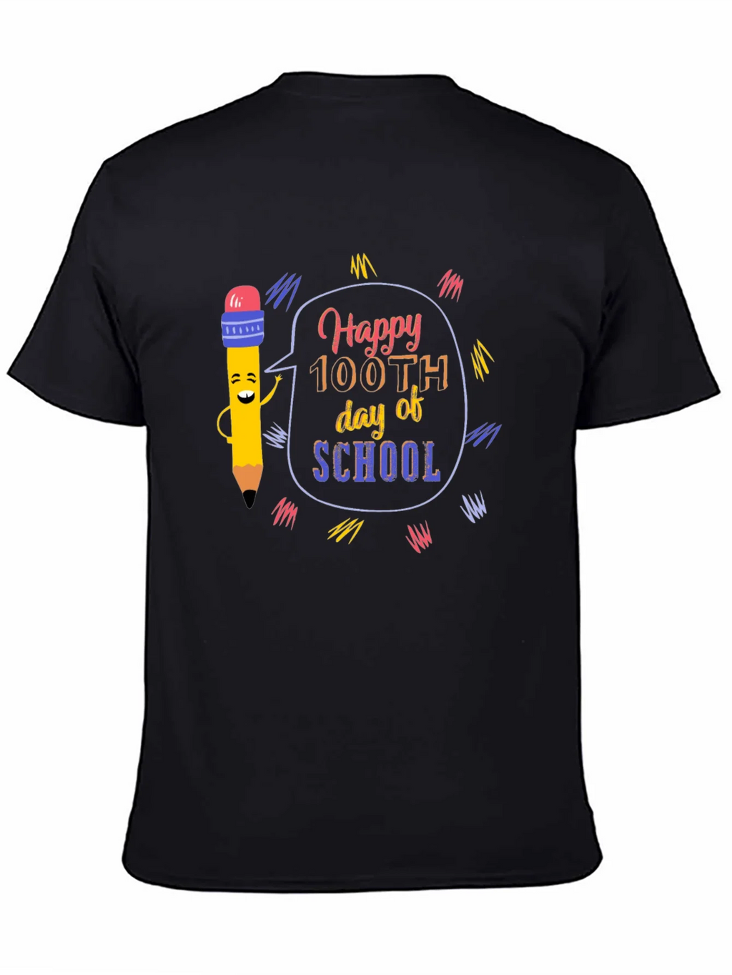 Happy 100th Day of School Black T-Shirt product image 4