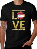 Love USA Flag Graphic T-Shirt - Patriotic Style product image 1