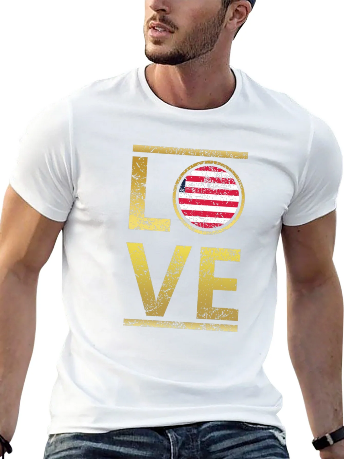 Love USA Flag Graphic T-Shirt - Patriotic Style product image 12
