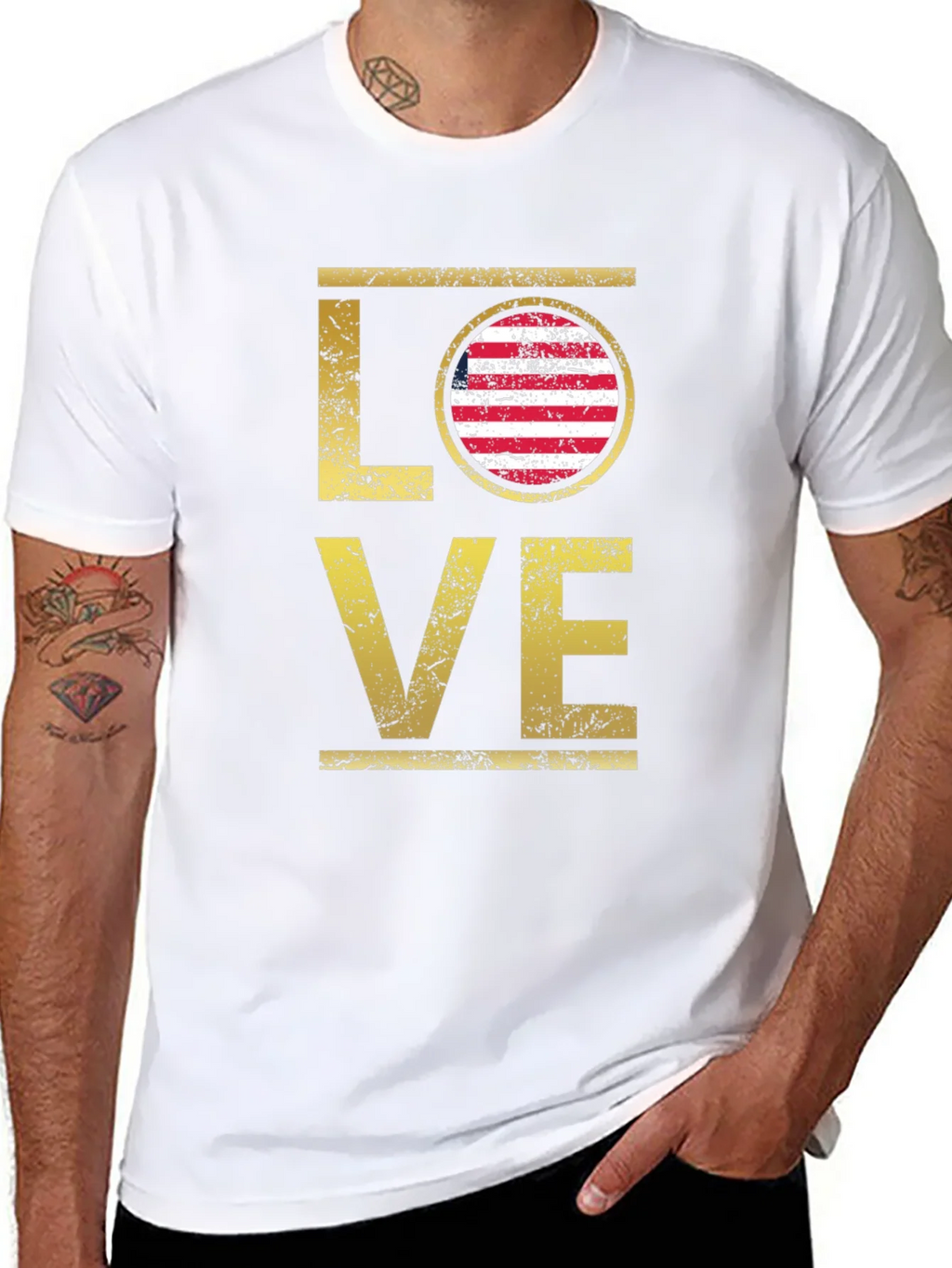 Love USA Flag Graphic T-Shirt - Patriotic Style product image 7