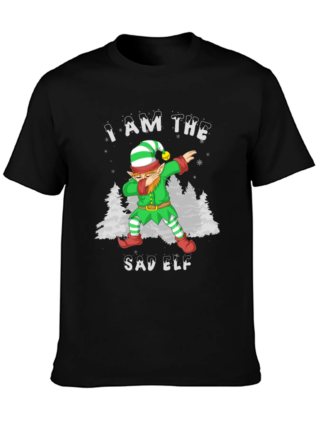 Sad Elf Dabbing Christmas T-Shirt product image 3