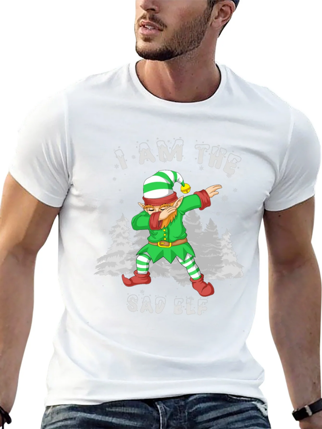 Sad Elf Dabbing Christmas T-Shirt product image 12