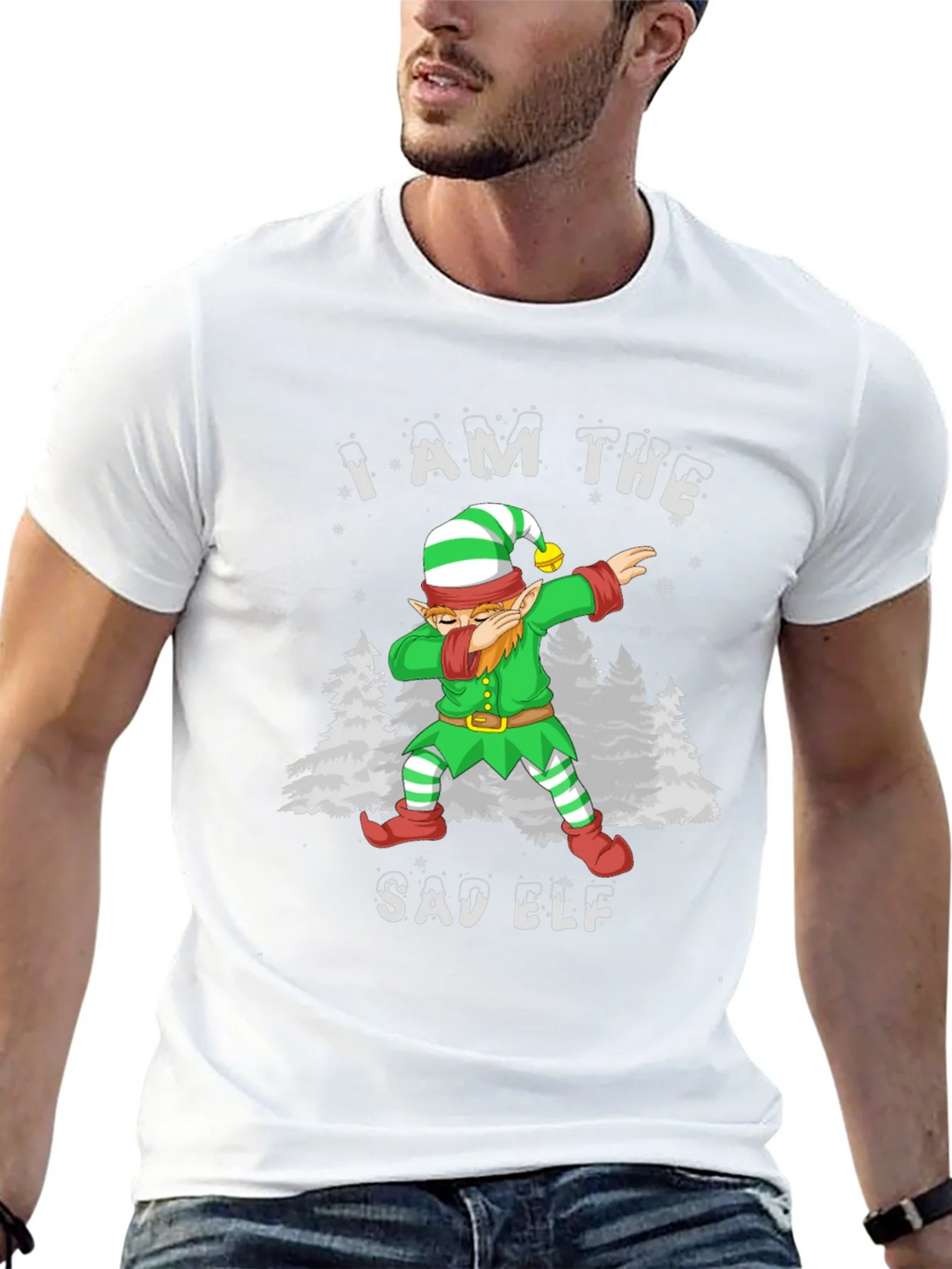 Sad Elf Dabbing Christmas T-Shirt product image 12