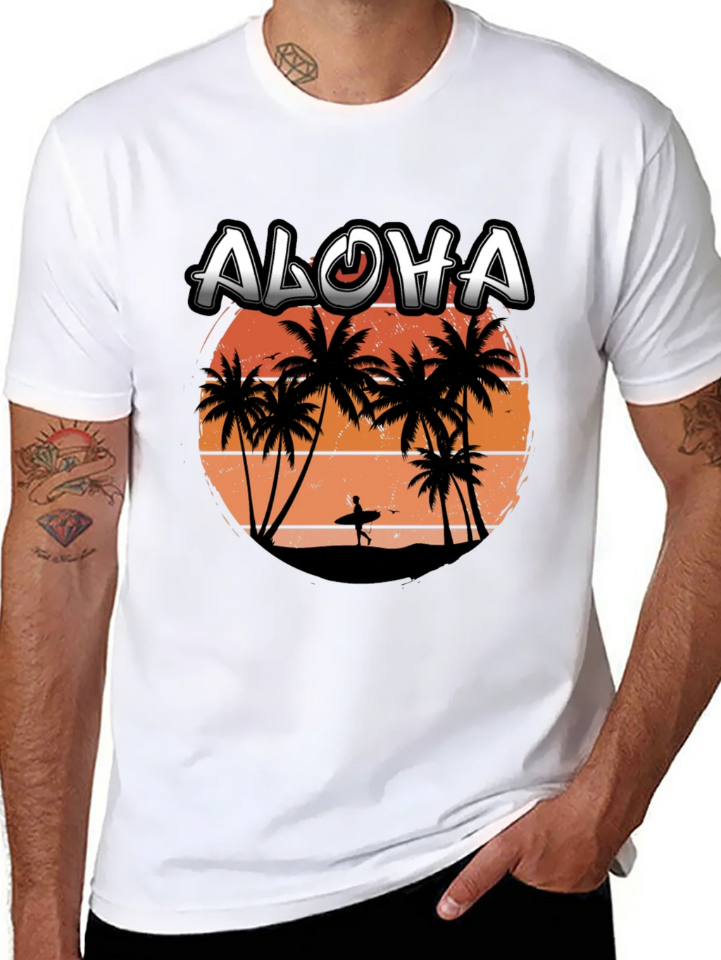 Aloha Sunset T-Shirt | Surfer Silhouette Tee product image 6