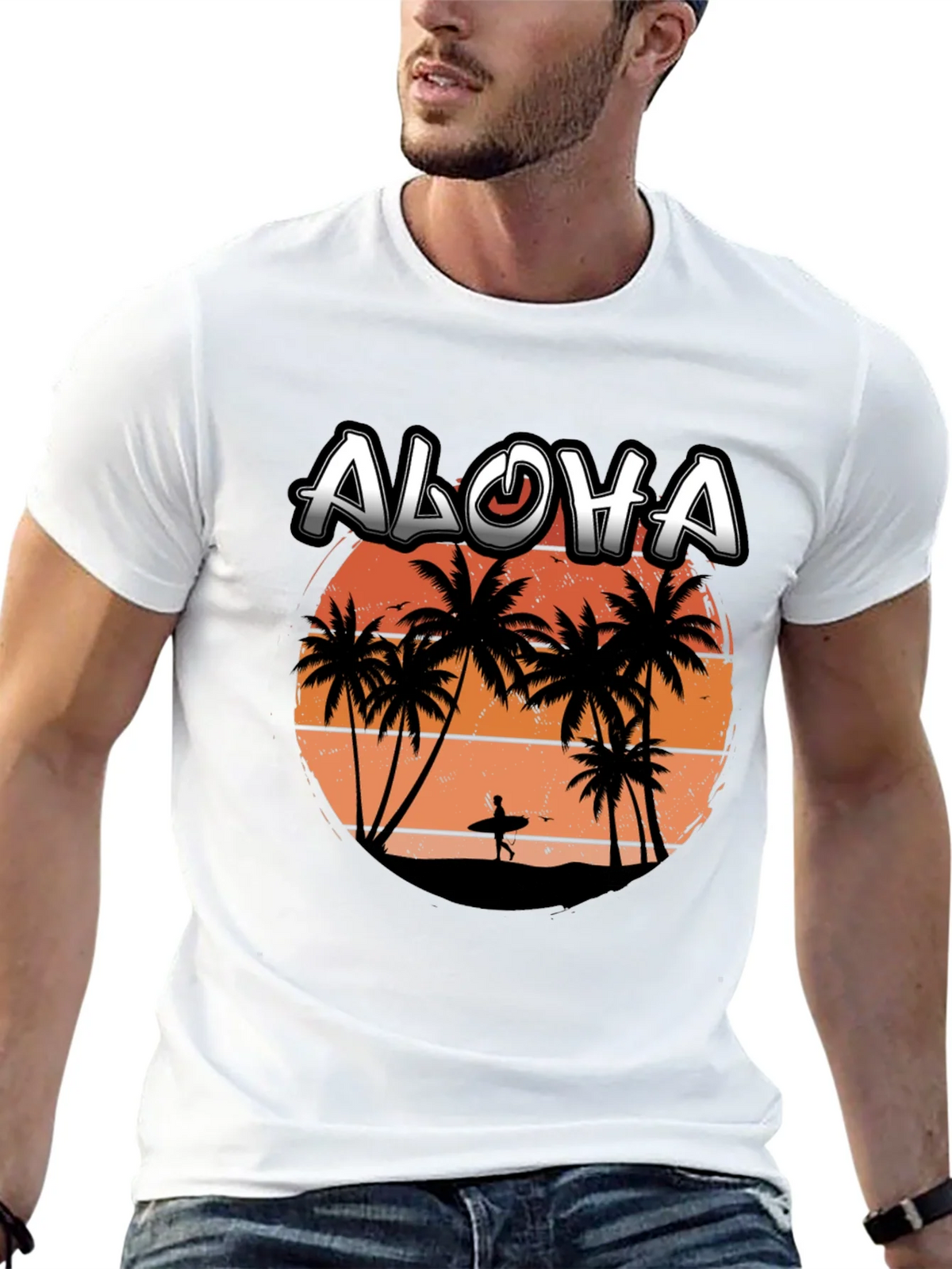 Aloha Sunset T-Shirt | Surfer Silhouette Tee product image 11