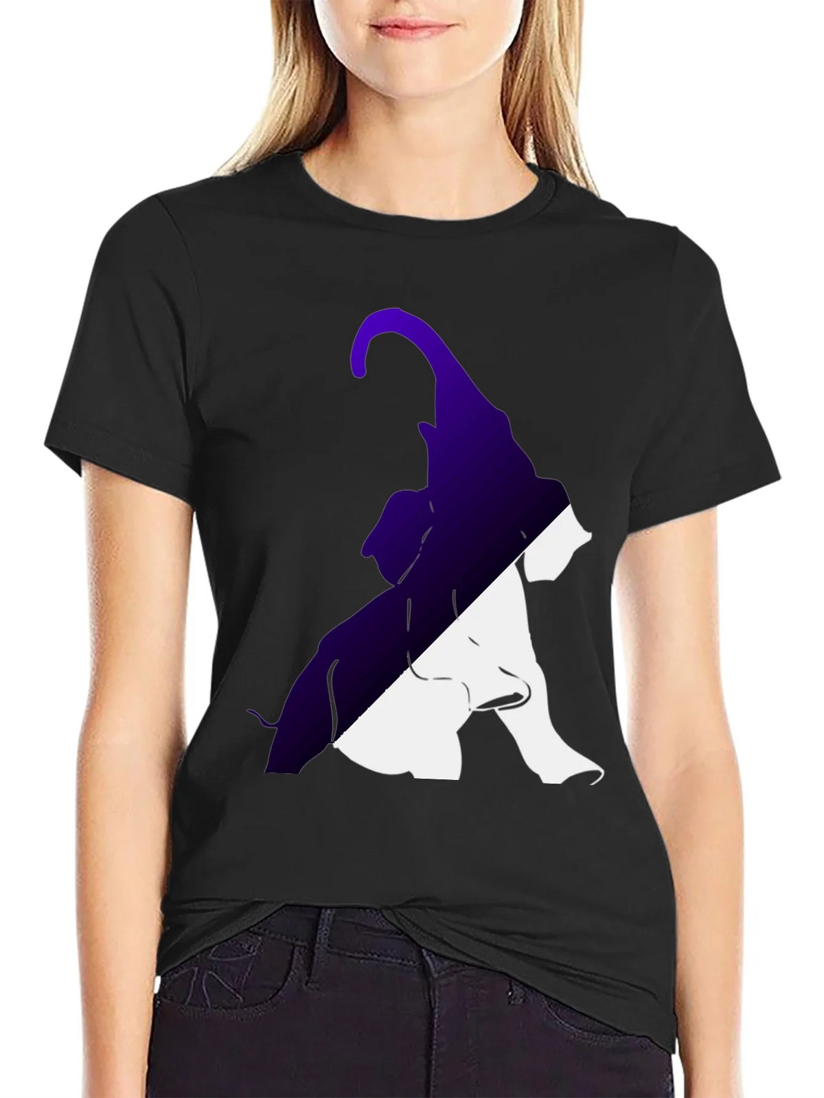 Two-Tone Elephant Graphic Tee - Stylish Casual Wear product image 1