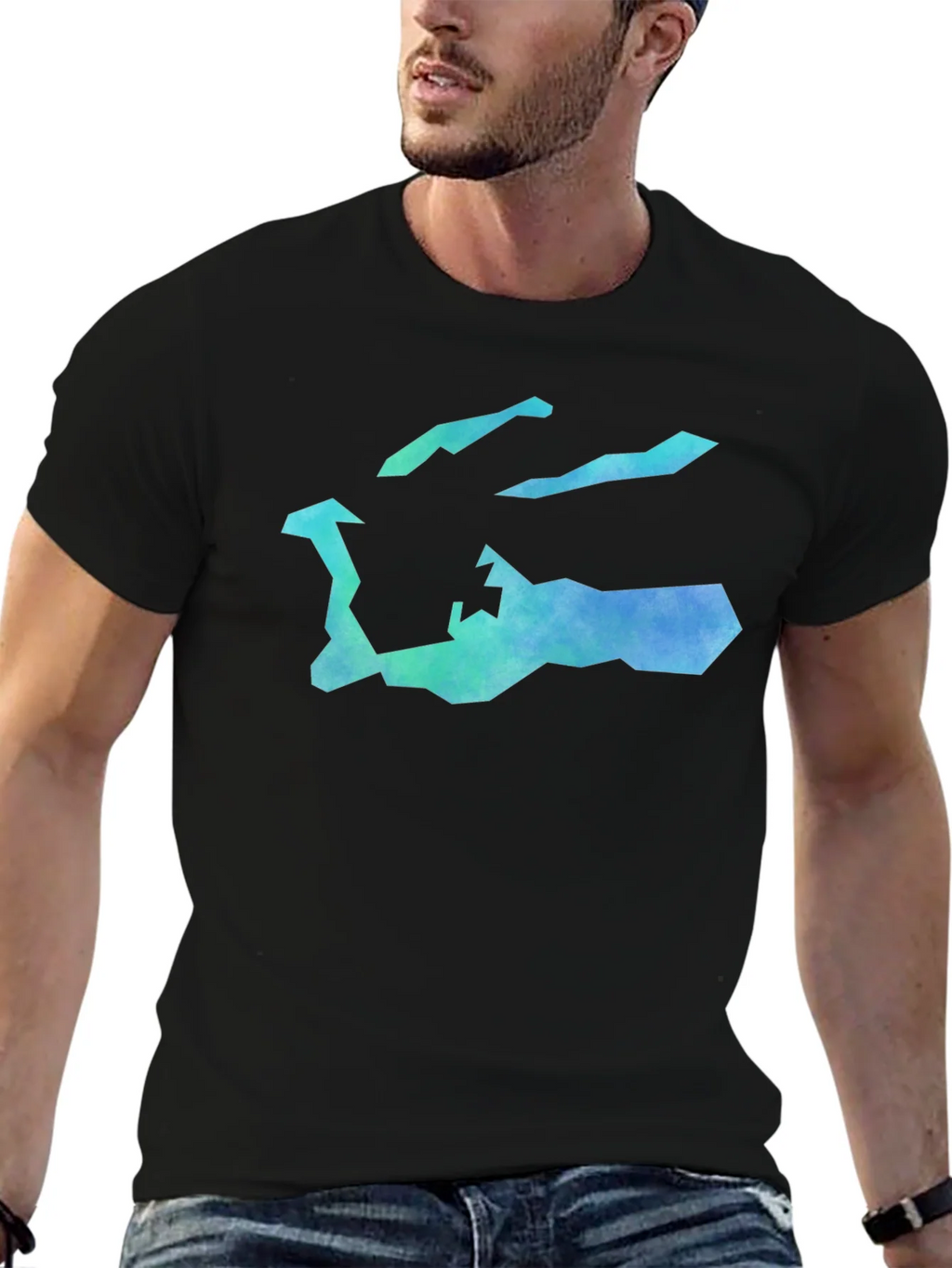 Abstract Watercolor Graphic Tee - Mens Black T-Shirt product image 1