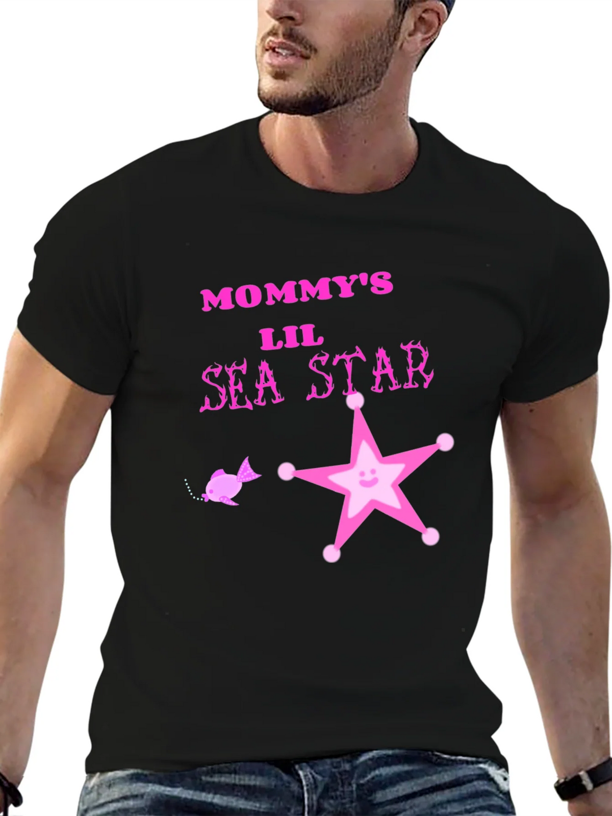 Mommys Lil Sea Star Black T-Shirt product image 6