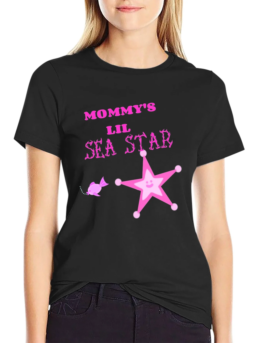Mommys Lil Sea Star Black T-Shirt product image 2