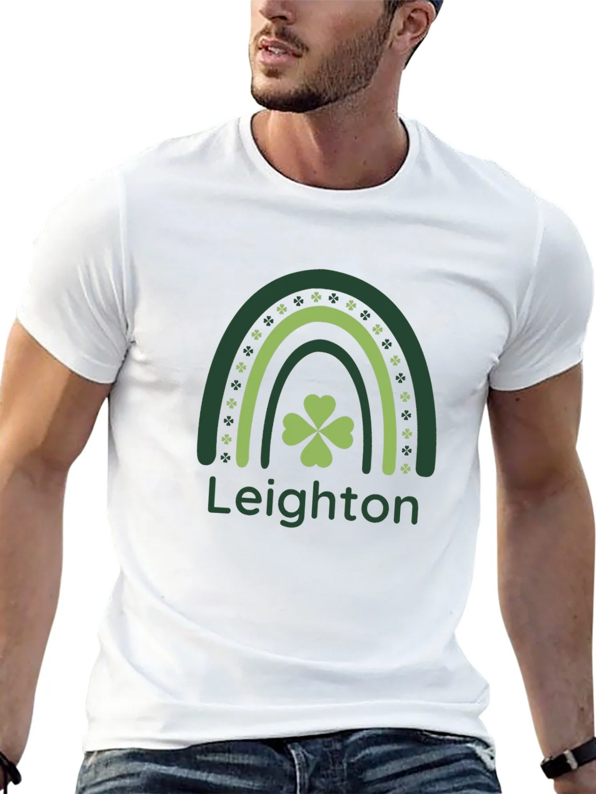 St. Patricks Day Rainbow Shamrock T-Shirt product image 12