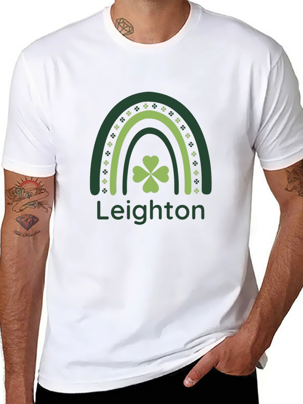St. Patricks Day Rainbow Shamrock T-Shirt product image 7