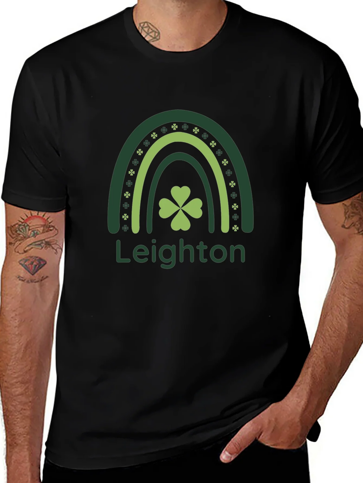 St. Patricks Day Rainbow Shamrock T-Shirt product image 1