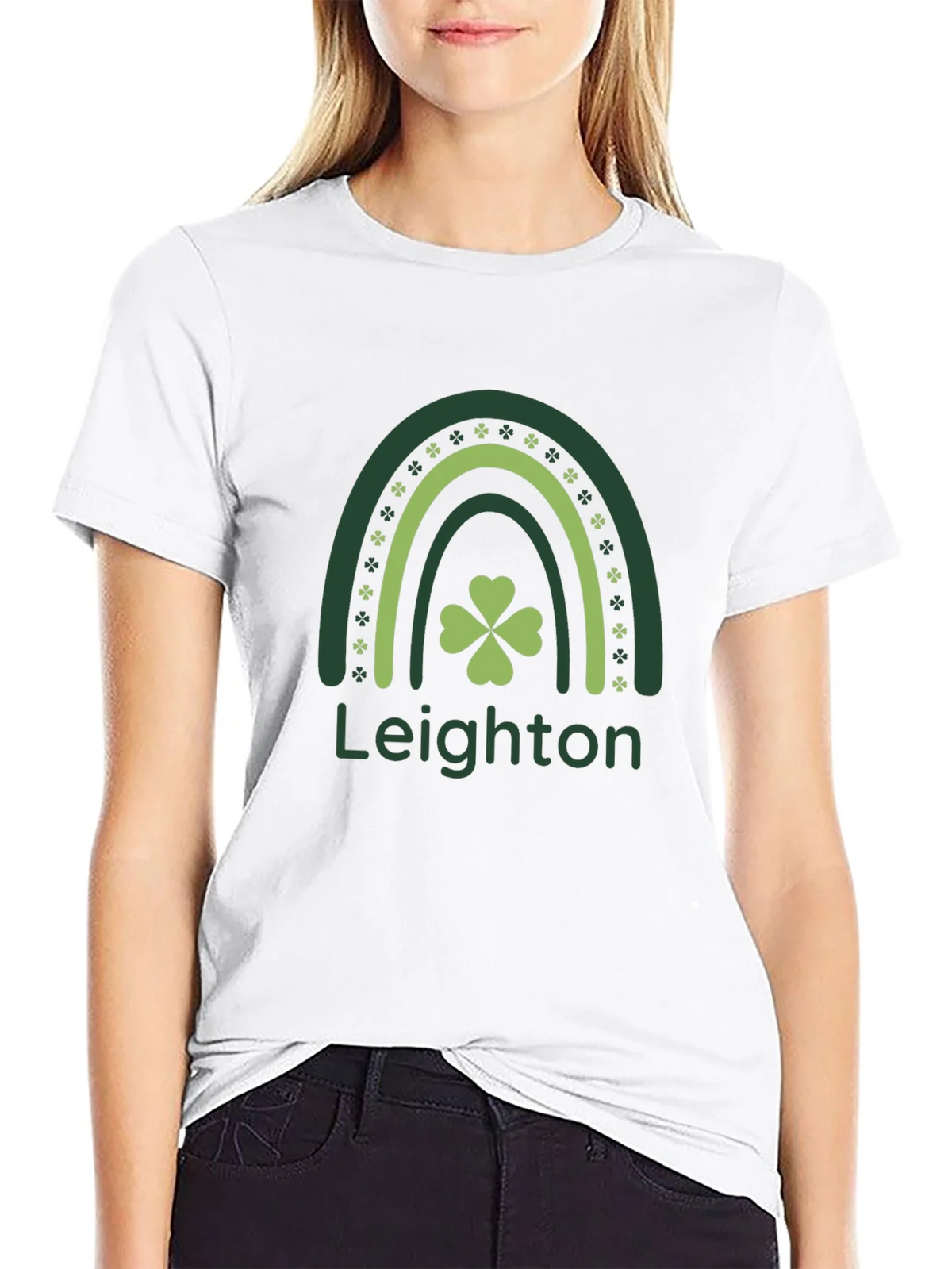 St. Patricks Day Rainbow Shamrock T-Shirt product image 8
