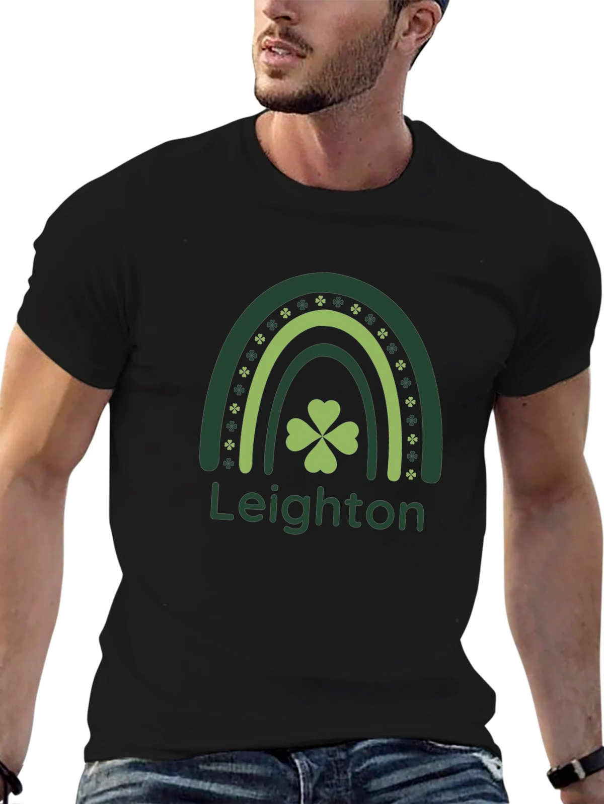 St. Patricks Day Rainbow Shamrock T-Shirt product image 6