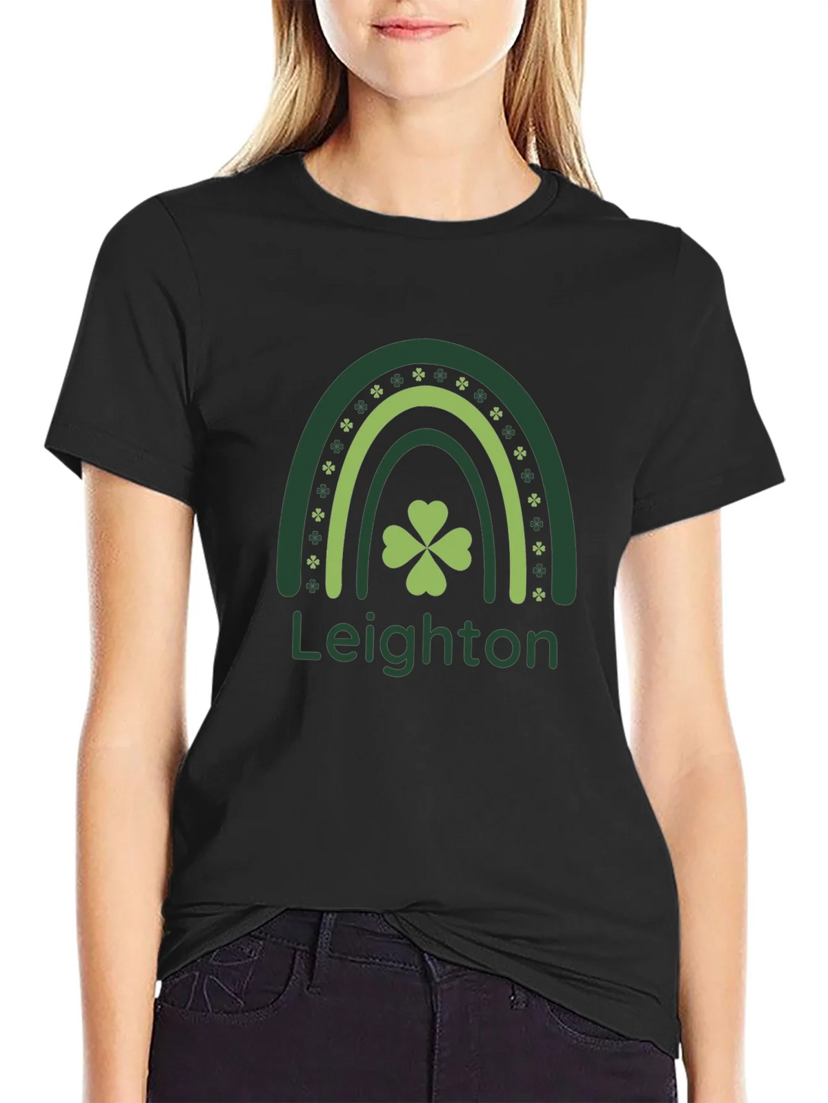 St. Patricks Day Rainbow Shamrock T-Shirt product image 2