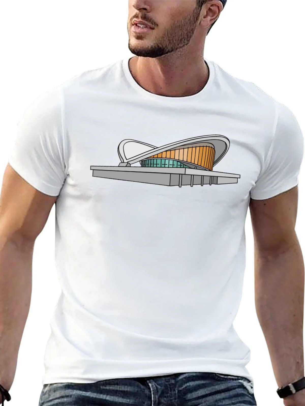 Modern Architecture Tee - Black Cotton Blend product image 12