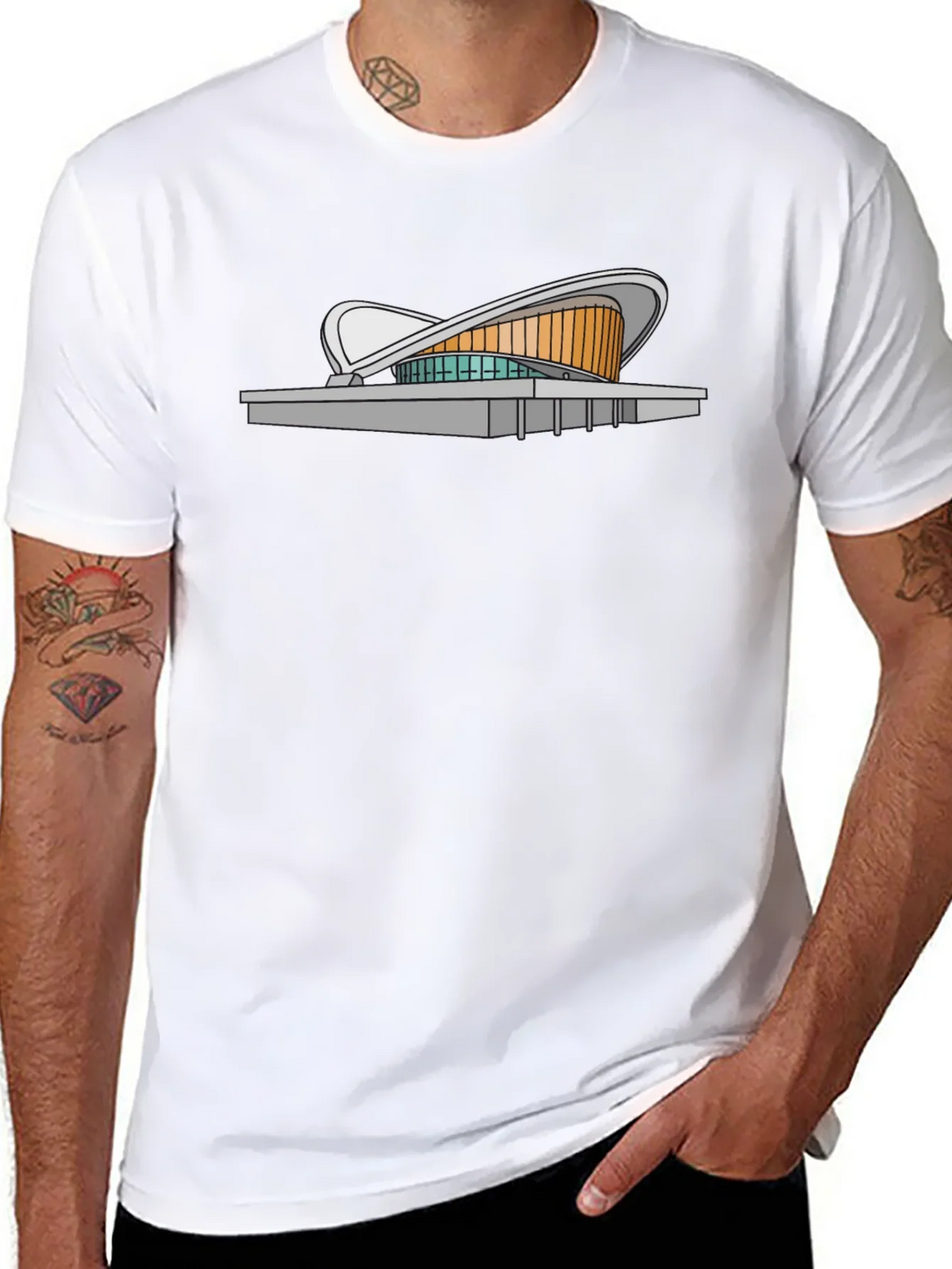 Modern Architecture Tee - Black Cotton Blend product image 7