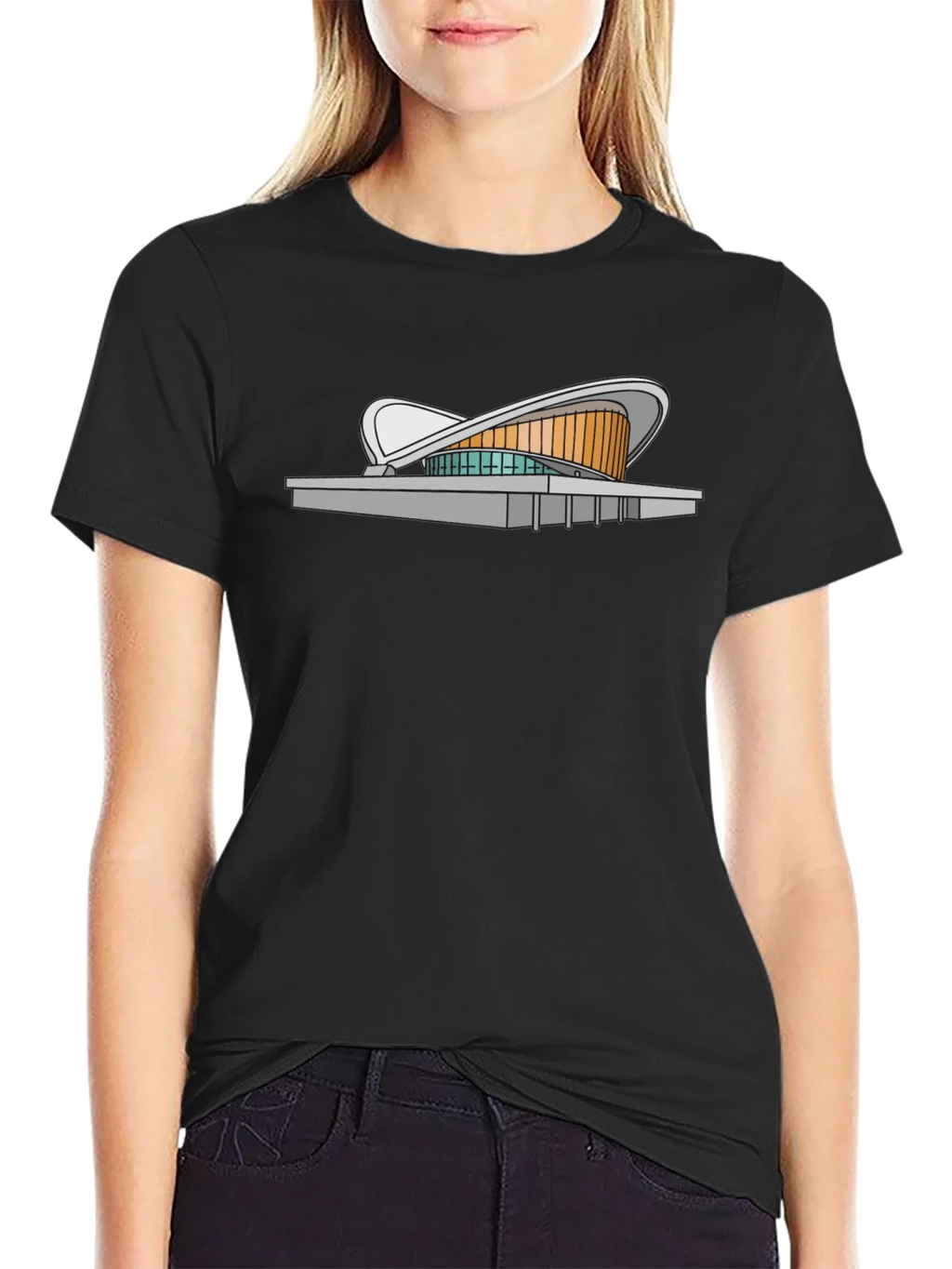 Modern Architecture Tee - Black Cotton Blend product image 2