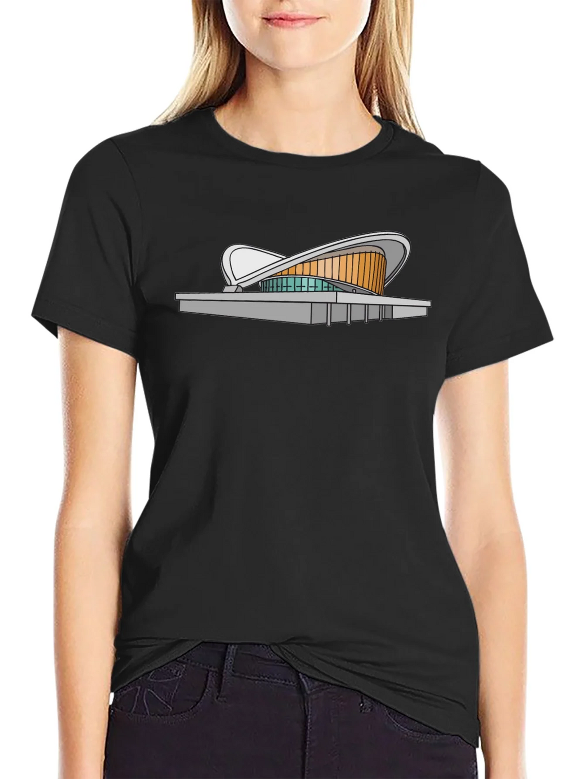 Modern Architecture Tee - Black Cotton Blend product image 2