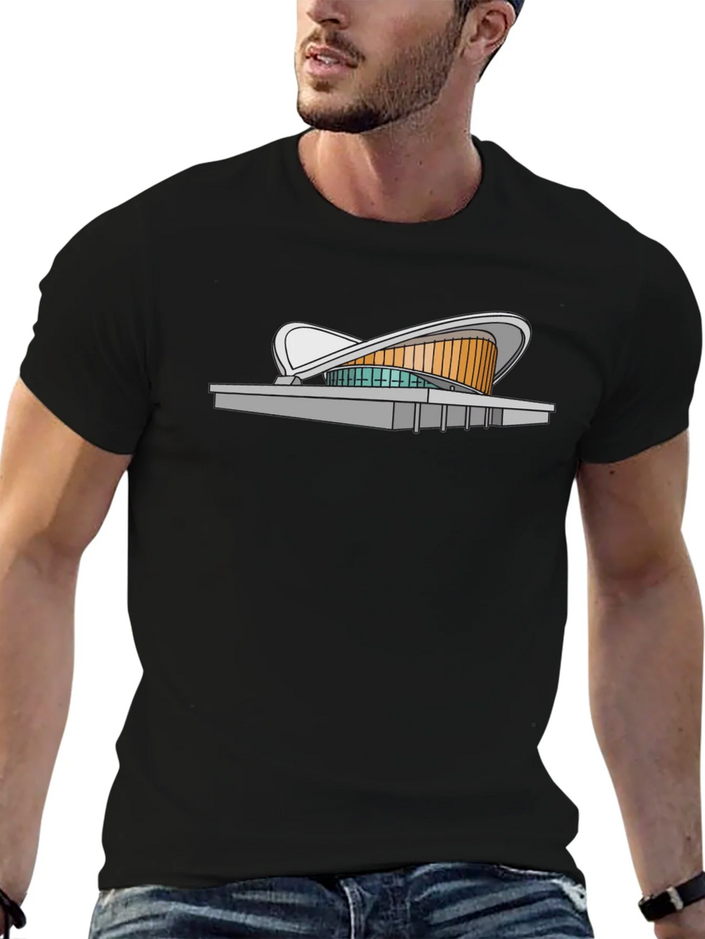 Modern Architecture Tee - Black Cotton Blend product image 6