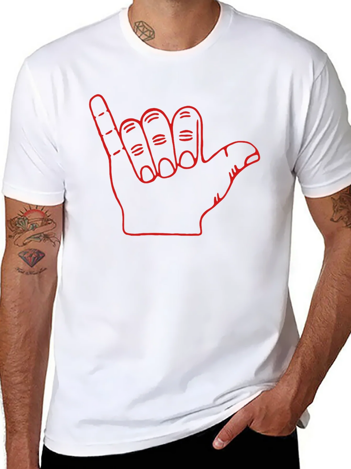Hang Loose Shaka Sign Graphic Tee product image 7