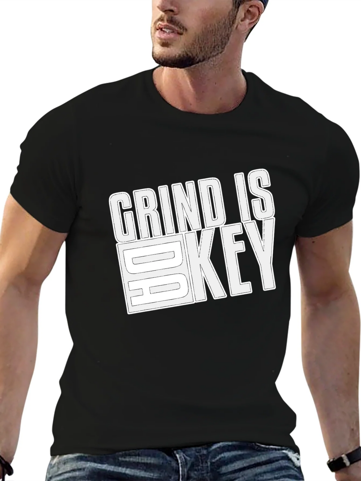 Grind is Key Black Graphic T-Shirt product image 6