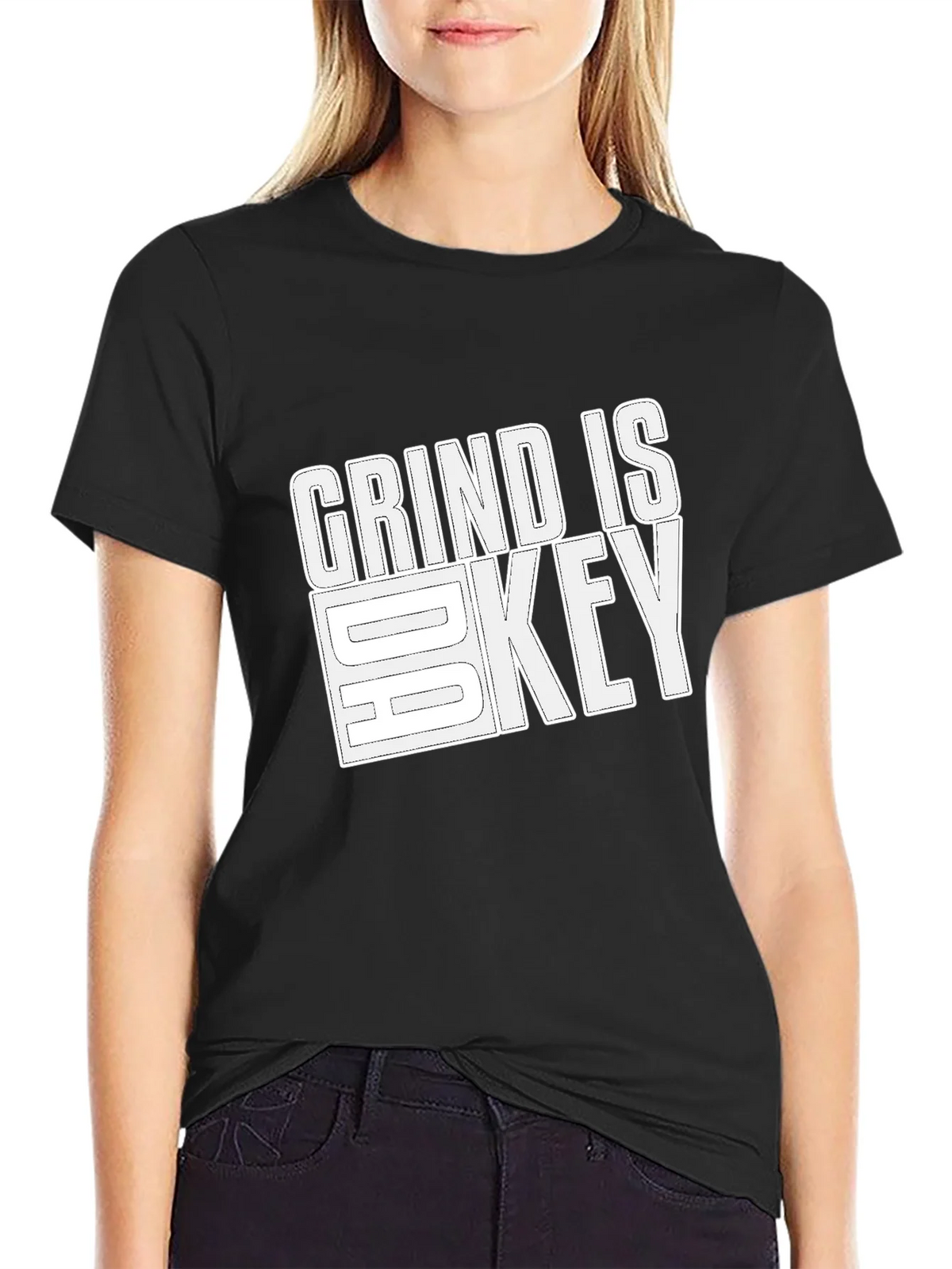 Grind is Key Black Graphic T-Shirt product image 2
