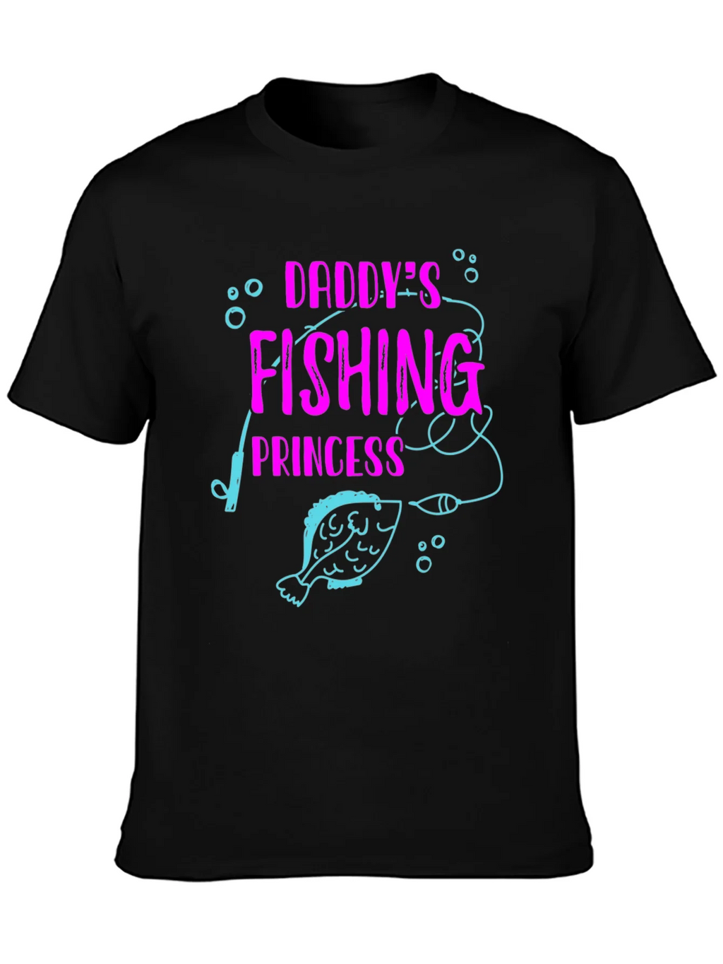 Daddys Fishing Princess Black T-Shirt product image 3